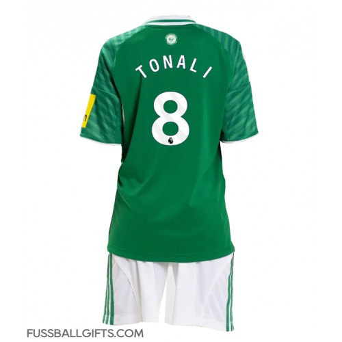 Newcastle United Sandro Tonali #8 Fußballbekleidung Auswärtstrikot Kinder 2025-26 Kurzarm (+ kurze hosen)